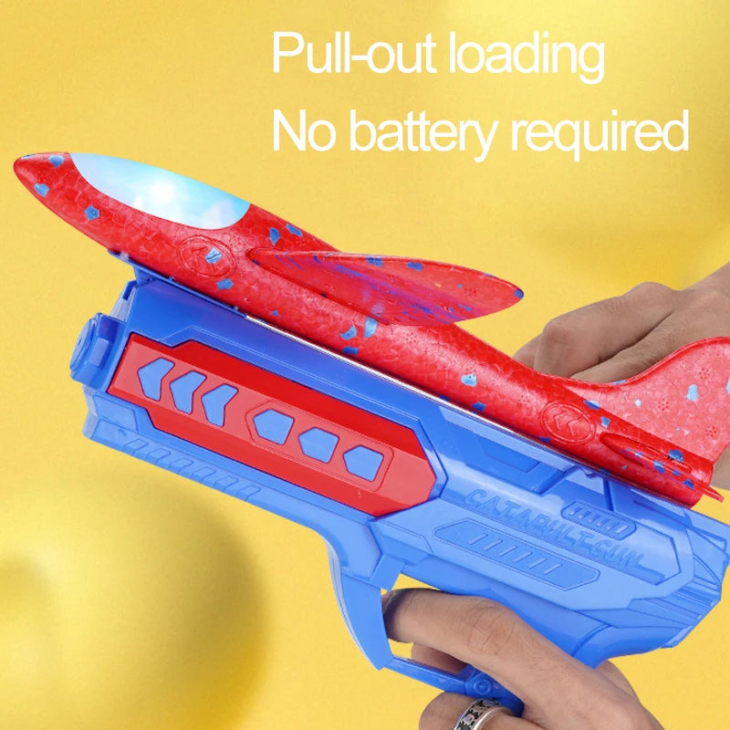 ✈️ 2-in-1 Airplane Launcher Toy 🚀 Foam Glider with 2 Flight Modes 🎯 Outdoor Fun for Kids 🎁